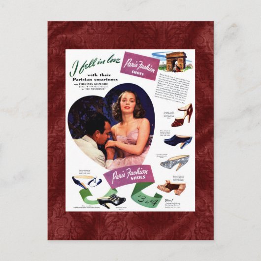 Vintage Paris Advertisement Briefkaart (Voorkant)