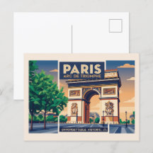 Vintage Paris Arc de Triomphe Reisposter