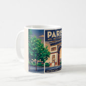 Vintage Paris Arc de Triomphe Reisposter Koffiemok (Voorkant links)