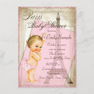 Vintage Paris Baby Borrel Kaart