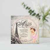 Vintage Paris Baby Borrel Kaart (Staand voorkant)