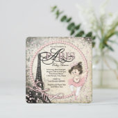 Vintage Paris Baby Borrel Kaart (Staand voorkant)