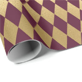 Vintage Paris Burgundy Red en Gold Diamond Cadeaupapier (Rol Hoek)