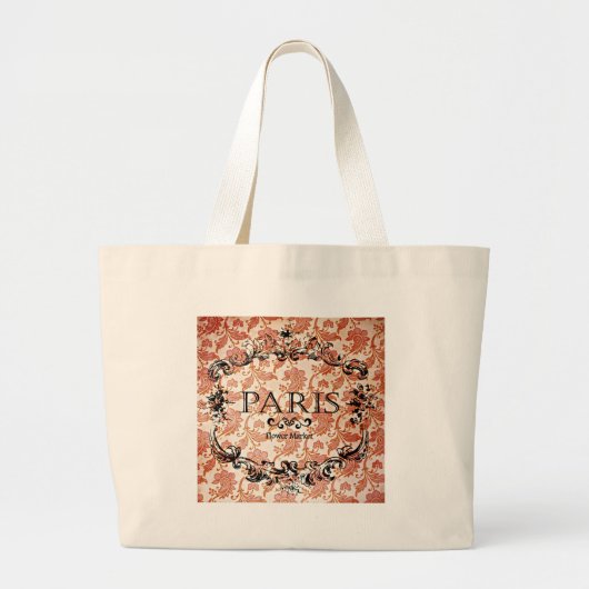 Vintage Paris Damask Grote Tote Bag (Voorkant)