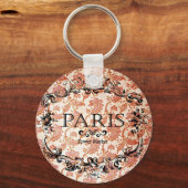 Vintage Paris Damask Sleutelhanger (Voorkant)