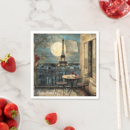 Vintage Paris Eiffel Tower Romantic Travel Art Servet (Insitu)