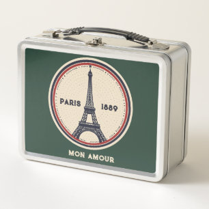 Vintage Paris Eiffeltoren 1889 metalen lunchbox