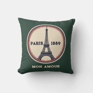 Vintage Paris Eiffeltoren 1889 Reisstempel Kussenw Kussen