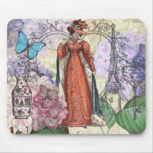 Vintage Paris Eiffeltoren Collage Romantisch Frans Muismat
