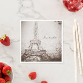 Vintage Paris Eiffeltoren & Rozen Chic Elegant Servetten (Insitu)