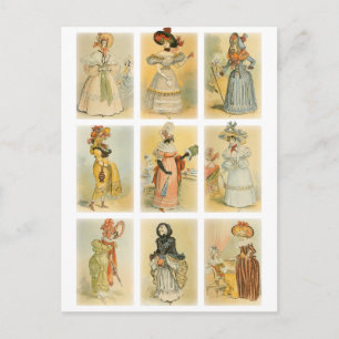 Vintage Paris Fashion (18th and 19th century) Briefkaart