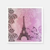 Vintage Paris Feest Franse Botanische Eiffeltoren  Servet (Voorkant)