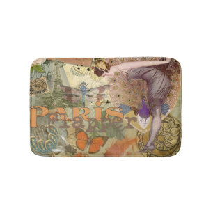 Vintage Paris Flapper Art Deco Pauw Collage Badmat