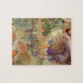 Vintage Paris Flapper Art Deco Pauw Collage Legpuzzel (Horizontaal)