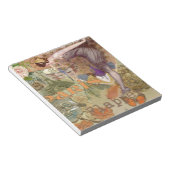 Vintage Paris Flapper Art Deco Pauw Collage Notitieblok (Schuin)