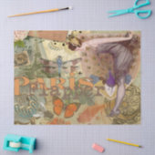 Vintage Paris Flapper Art Deco Pauw Collage Tissuepapier (Craft)