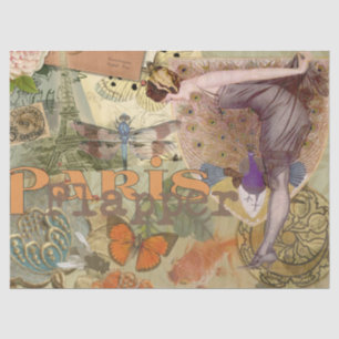 Vintage Paris Flapper Art Deco Pauw Collage Tissuepapier