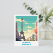 Vintage Paris, France Eiffel Tower Briefkaart (Staand voorkant)