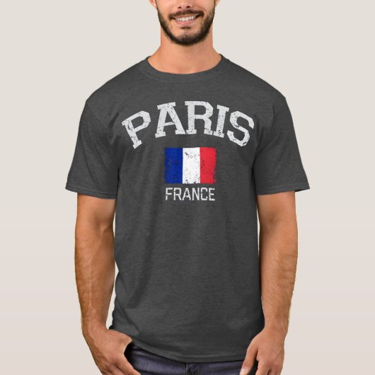 Vintage Paris France funny T-shirt (Voorkant)