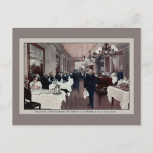Vintage Paris France restaurant interior Briefkaart