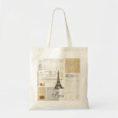 Vintage Paris Franse Canvas tas Ephemera (Voorkant)