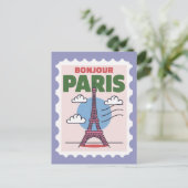 Vintage Paris Iconic Eiffel Tower French City Briefkaart (Staand voorkant)