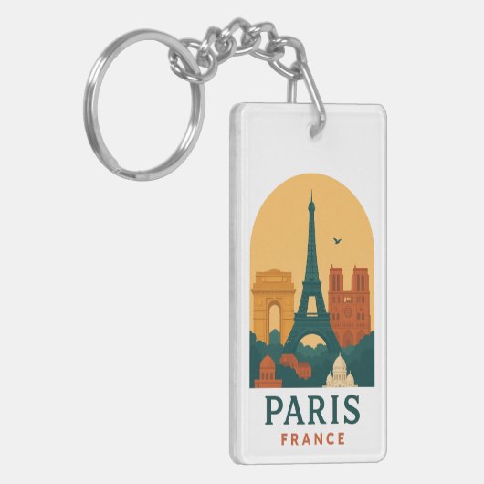 Vintage Paris Keychain – French Cathedral Retro (Voorkant Links)