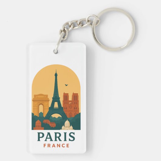 Vintage Paris Keychain – French Cathedral Retro (achterkant)