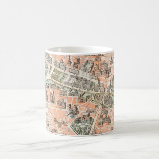 Vintage Paris Map Coffee Mok (Center)