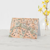 Vintage Paris Map Notecards Kaart (Gele Bloem)