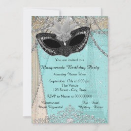 Vintage Paris Maskerade Feest Kaart