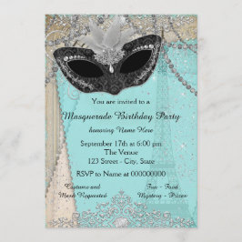Vintage Paris Maskerade Feest Kaart