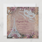 Vintage Paris Maskerade Feest Kaart (Achterkant)