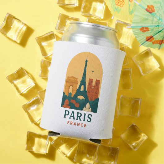 Vintage Paris Notre Dame Cathedral Can Cooler  (Insitu Zomer)