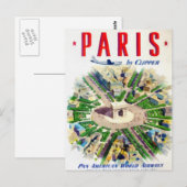 Vintage Paris Pan American Adv Briefkaart (Voorkant / Achterkant)