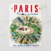 Vintage Paris Pan American Adv Briefkaart (Voorkant)