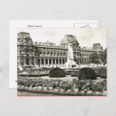 Vintage Paris, Parijs, Louvre Briefkaart (Voorkant / Achterkant)