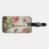 Vintage Paris Peonies Gepersonaliseerd label Bagagelabel (Achterkant horizontaal)