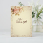 Vintage Paris Postmarks Chic Rozen RSVP Kaartje (Staand voorkant)