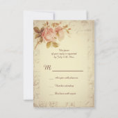 Vintage Paris Postmarks Chic Rozen RSVP Kaartje (Achterkant)