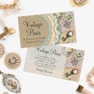 Vintage Paris Shabby Chic French Jewelry Boutique Visitekaartje