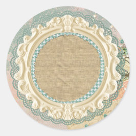 Vintage Paris Shabby Chic French Lijst Boutique Ronde Sticker
