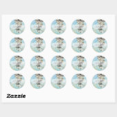 Vintage Paris Steampunk Trouwfeest Ronde Sticker (Vel)