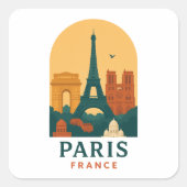 Vintage Paris Sticker – Notre Dame Cathedral Retro (Voorkant)