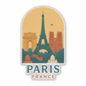 Vintage Paris Sticker – Notre Dame Cathedral Retro (Voorkant)