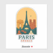 Vintage Paris Sticker – Retro Kathedraal Notre-Dam (Vel)