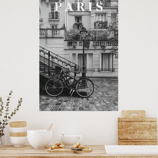Vintage Paris Street Poster (Keuken)