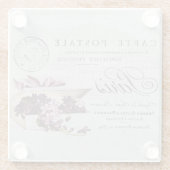 Vintage Paris Typografie Briefkaart Glazen Onderzetter (Achterkant)