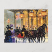 Vintage Parisiaanse kerstBriefkaarten Feestdagenkaart (Voorkant)