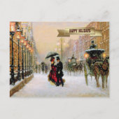 Vintage Parisiaanse kerstBriefkaarten Feestdagenkaart (Voorkant)